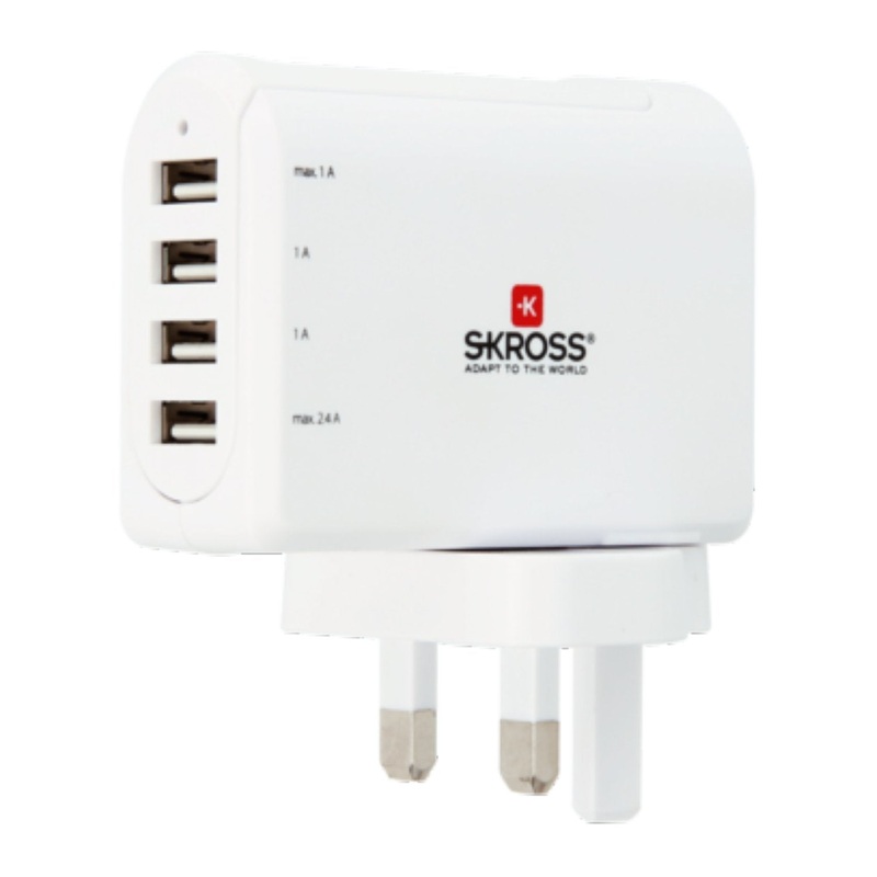 Skross UK 4 Port USB Charger - White