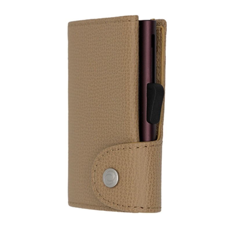 C-Secure Italian Leather Wallet With Brown Cardholder  (Cappuccino)