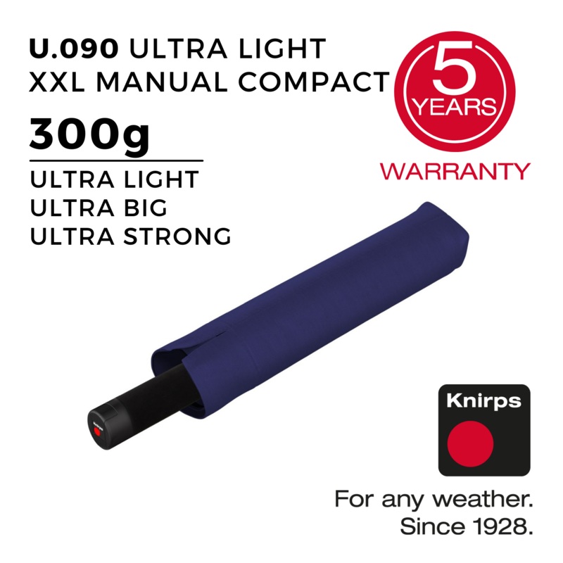 Knirps U.090 Ultralight XXL Manual Compact Umbrella - Navy
