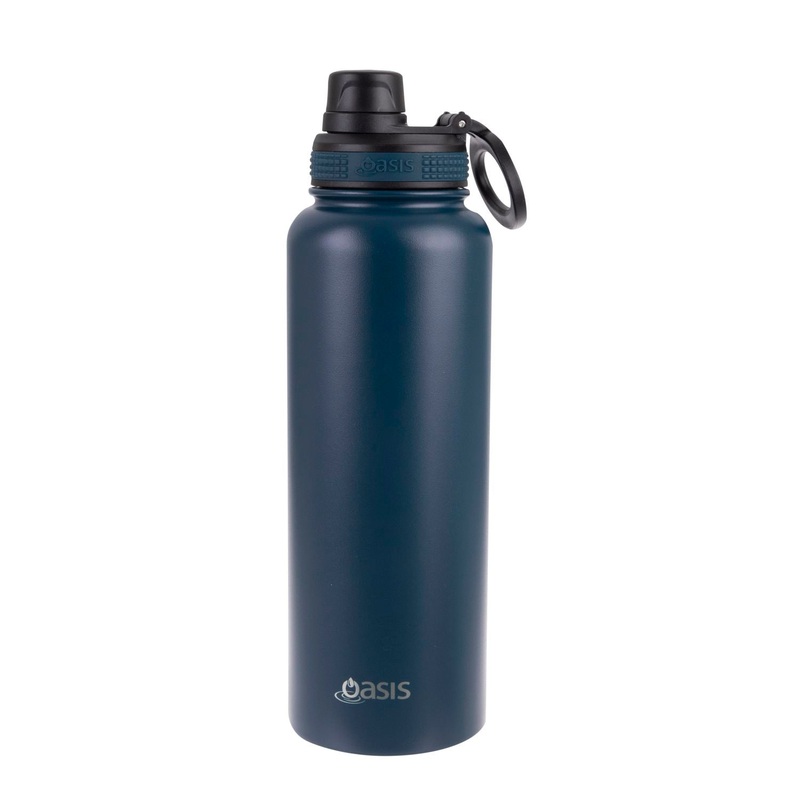 Oasis Stainless Steel Insulated Sports Water Bottle with Screw Cap 1.1L - Navy