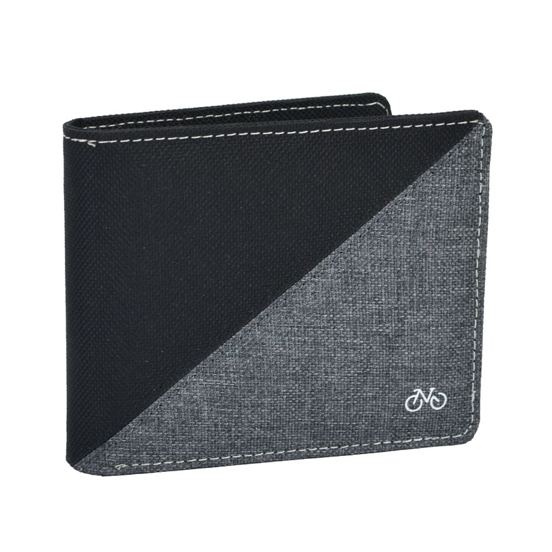 Nifteen London Billfold Wallet With Coin Purse (Diagonal) - Black/Grey