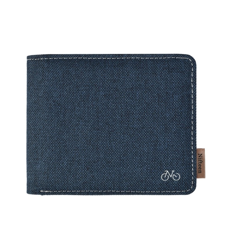 Nifteen London Billfold Wallet With Coin Purse - Navy With Grey Lining