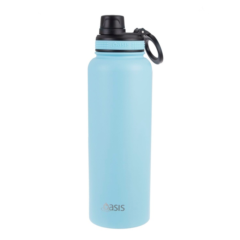 Oasis Stainless Steel Insulated Sports Water Bottle with Screw Cap 1.1L - Island Blue