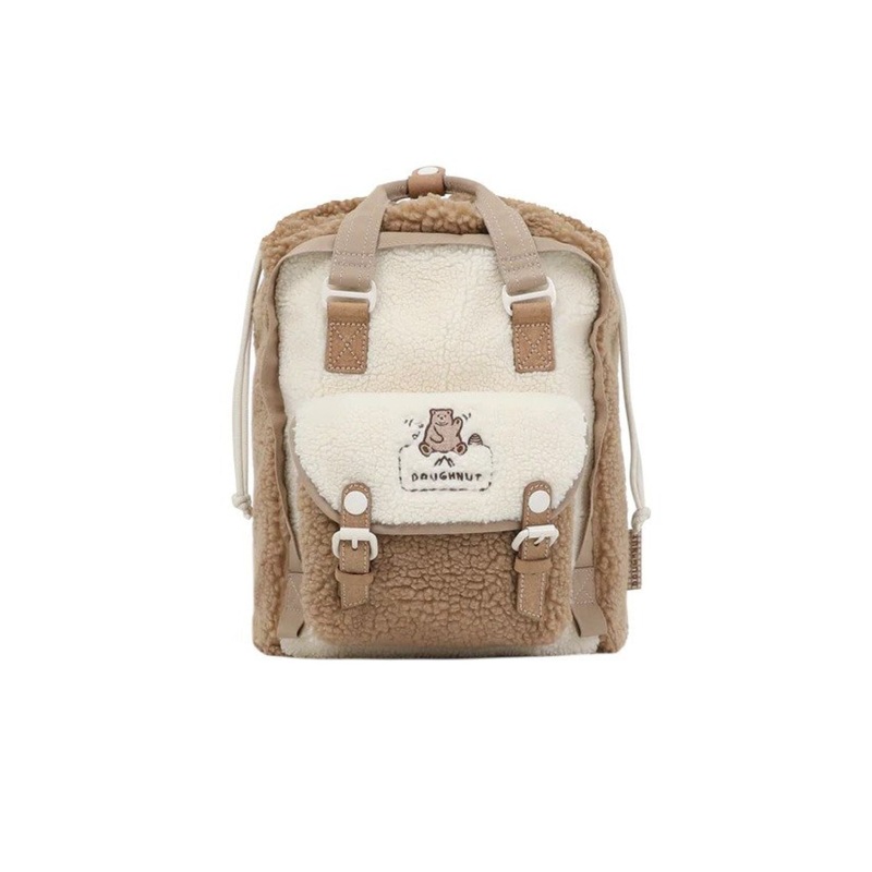 Doughnut Macaroon Mini Drawstring Backpack Fairies And Friends Series - Cream X Hazelnut