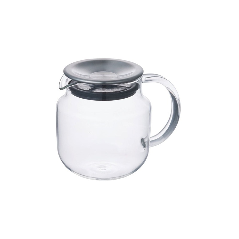 Kinto One Touch Teapot Glass Jug 620Ml - Stainless Steel