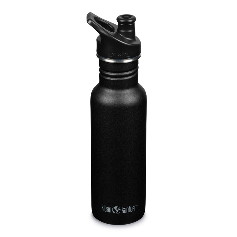 Klean Kanteen Classic 18oz Water Bottle (with Sport Cap) (Black)