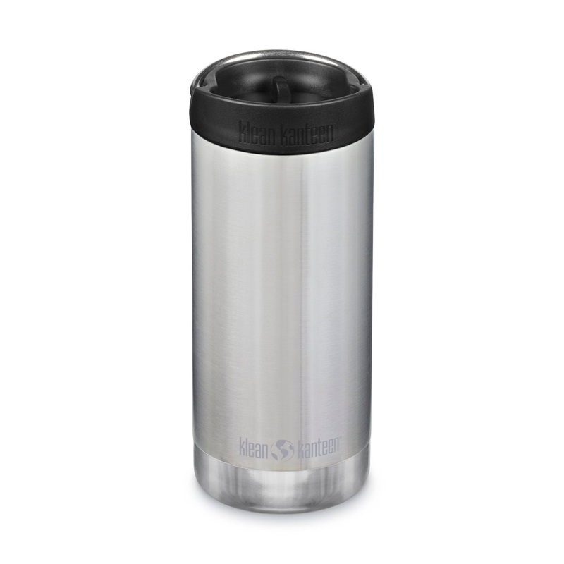 Klean Kanteen Insulated TKWide 12oz Water Bottle (with Cafe Cap) (Brushed Stainless)