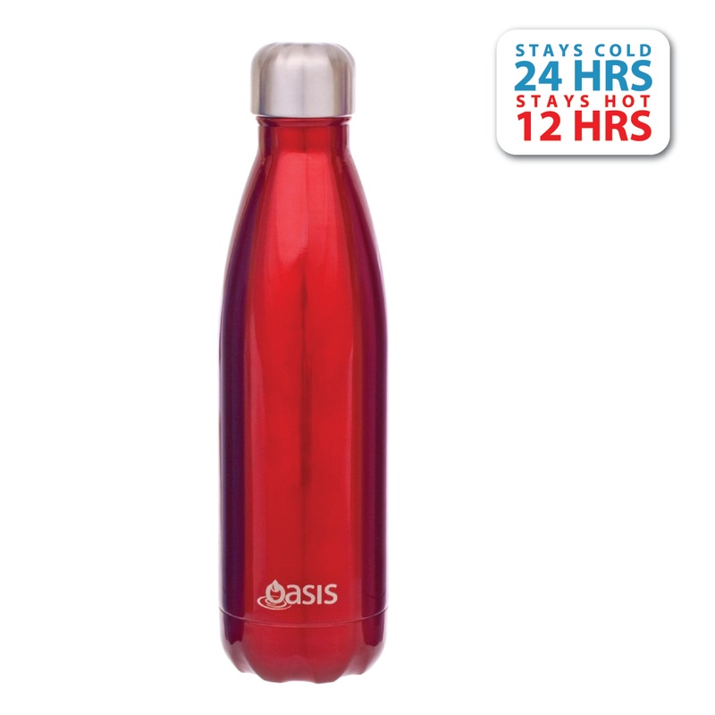 Oasis Stainless Steel Insulated Water Bottle 500ML - Red