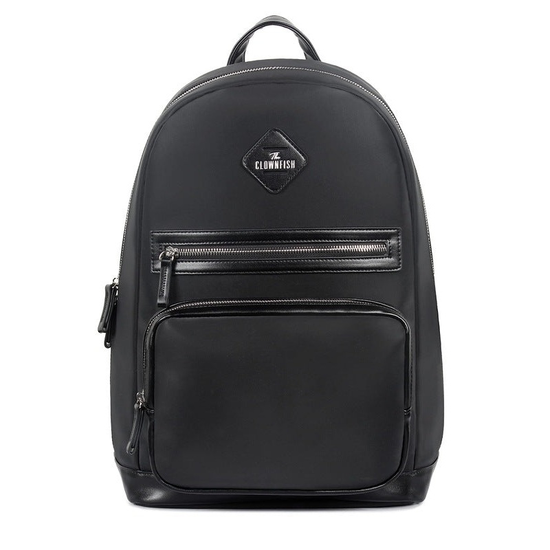 THE CLOWNFISH Onyx Faux Leather 19 Litres Unisex Travel Laptop Backpack for 14 inch Laptops (Black)