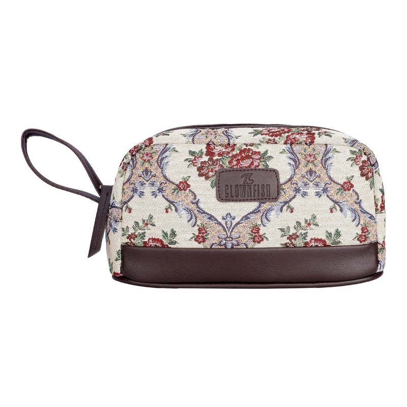 The Clownfish Travel Pouch Toiletry Bag Shaving Kit Bag for Men Toiletry Bag for Women Toiletry Bag for Men Travel Kit for Men Travel Pouch for Men Travel Kit Jolly Series (Magenta-Floral)