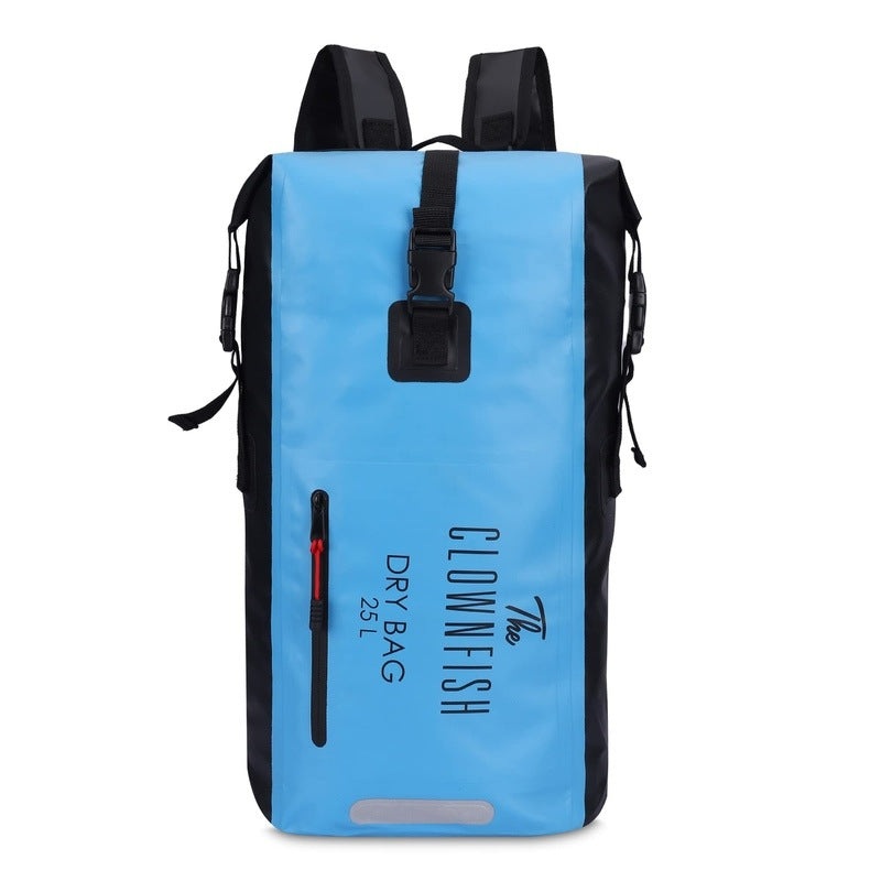 THE CLOWNFISH Waterproof 25L Dry Backpack - Lightweight & Compact | Waterproof Accessory Bag Included | Color: Black