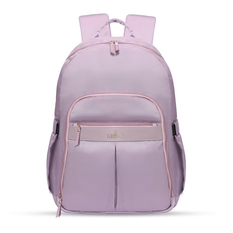 THE CLOWNFISH Women's Laptop Backpack for Office, College, Travel |Polyester Backpack | Fits 15.6 Inch Laptop | Roamers Collection - Purple colour
