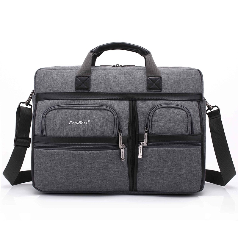 CoolBELL Messenger Bag - Large Capacity, Waterproof, Stylish | 15.6 inch Laptop | Grey