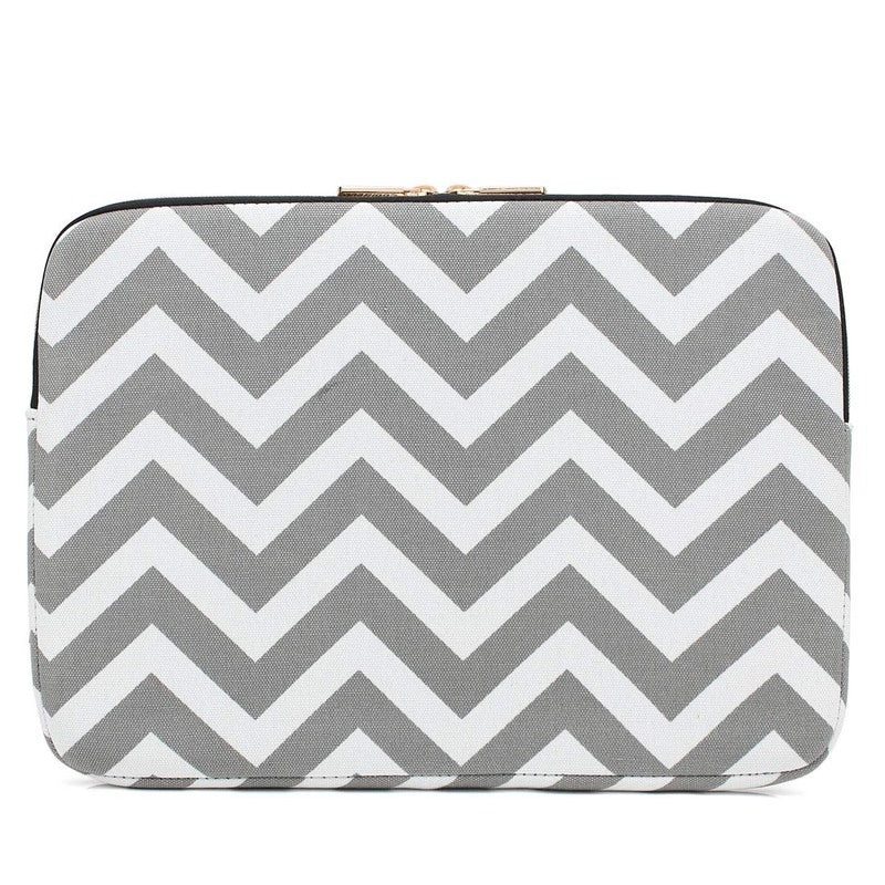 CoolBELL Wave Design: Stylish Laptop Sleeve with Water Resistant Nylon | 12.9 inch | Grey