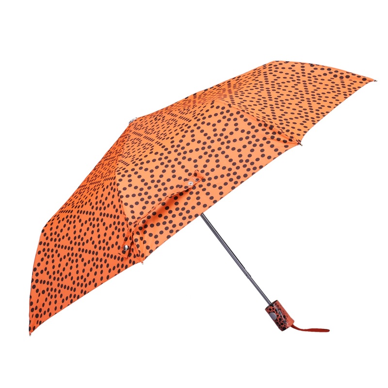 Folding Umbrella with Waterproof 190 T Polyester | Auto Open | 103 cm | Dotted Orange