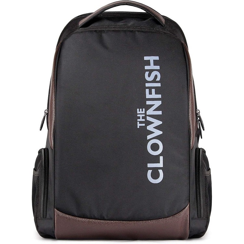 THE CLOWNFISH 30 Ltrs Black Laptop Backpack - Durable, Spacious Design | 3 Compartments | 15.6" | Black