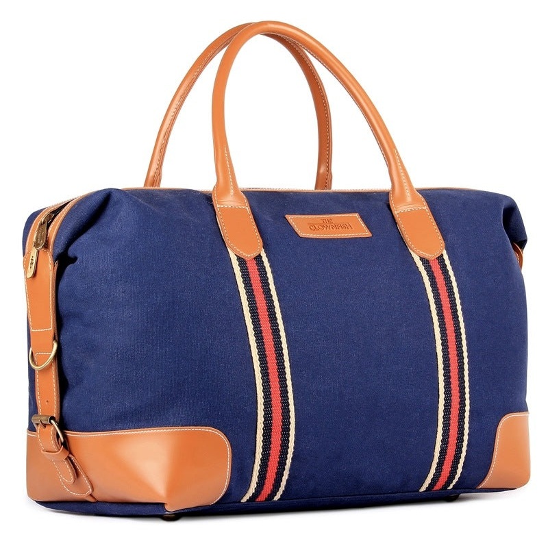 The Clownfish Canvas Travel Duffle - Durable, Stylish | 43 cm Capacity | Blue