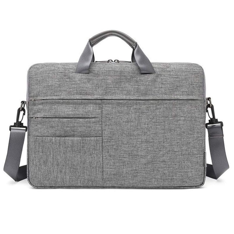 THE CLOWNFISH CoolBELL Messenger Bag - Lightweight, Durable | Removable Shoulder Strap | Fits 15.6 inch Laptops | Grey
