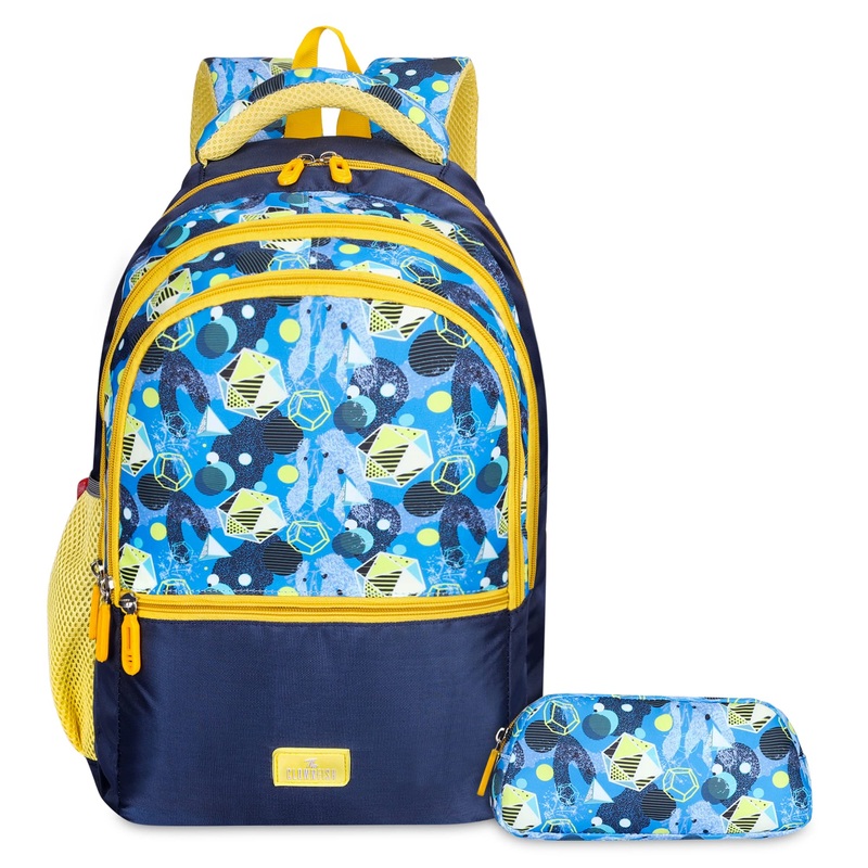 The Clownfish Edutrek Series Printed Polyester 36 L School Backpack with Pencil/Stationery Pouch School Bag Front Zip Pocket Daypack Picnic Bag For School Going Boys & Girls Age-10+ years (Blush Pink)