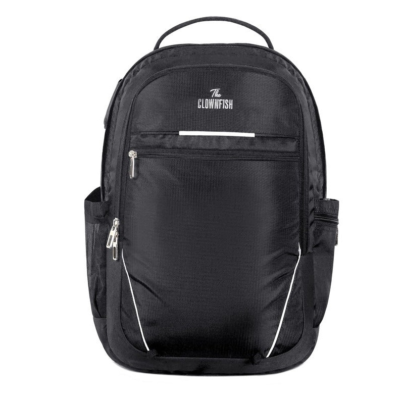 THE CLOWNFISH Emerson Polyester 26 Litres Unisex Travel Laptop Backpack for 14 inch Laptop (Black)