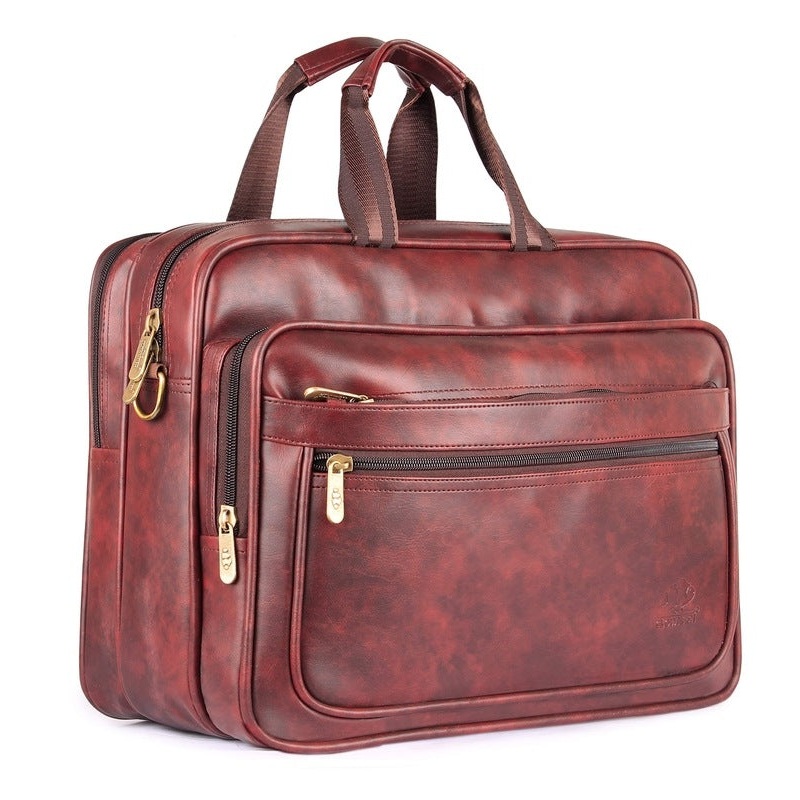 THE CLOWNFISH Executive Series Laptop Briefcase - Lightweight, Durable | Adjustable Shoulder Strap | 15.6 inch | Burgundy