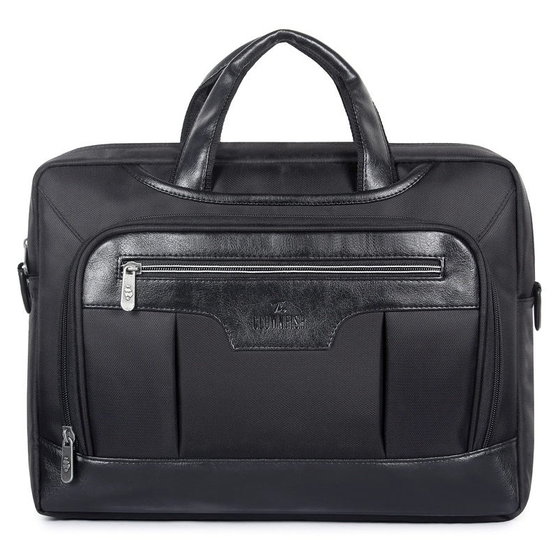 THE CLOWNFISH Faux Leather Expandable 15.6 inch Laptop Messenger and Sling Bag Briefcase (Dark Brown)