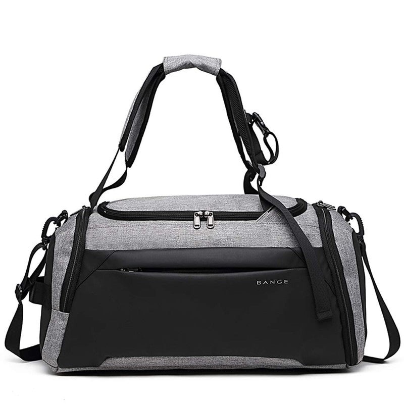 The Clownfish Large Capacity Poly Travel Duffle Bag with Shoe Compartment | Adjustable Strap | Grey