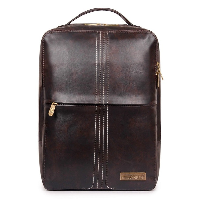 THE CLOWNFISH Lincoln 18 Liters 15.6 Inch Laptop Backpack for Men and Women (Umber Brown)
