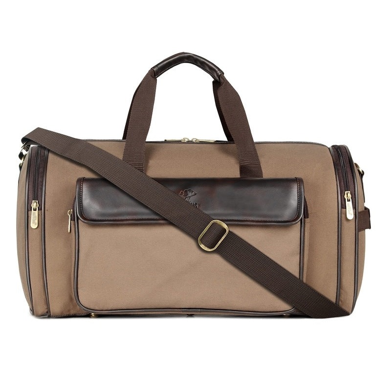 The Clownfish Men's & Women's Polyester Harmony 30 litres Canvas Overnight Travel Duffle Bag (Khaki)