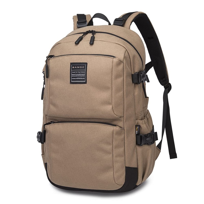 THE CLOWNFISH Water Resistant Polyester Laptop Backpack | Khaki | 15.6 inch Capacity | Unisex Design