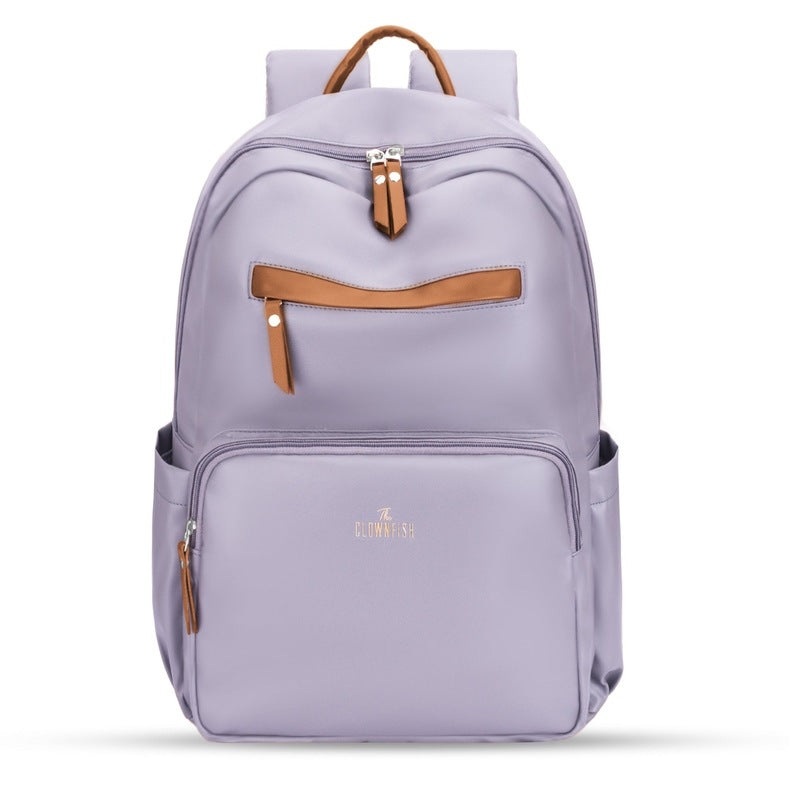 THE CLOWNFISH Women's Laptop Backpack | Vegan Leather Laptop Bag for Office, College, Travel | Fits 15.6 Inch Laptop | Stellar Collection - Purple colour