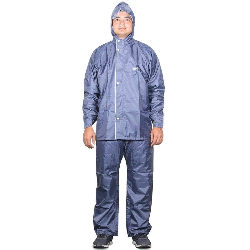 Men Rainwear - Waterproof Reversible Raincoat with Pants | Grey | Size: XXL
