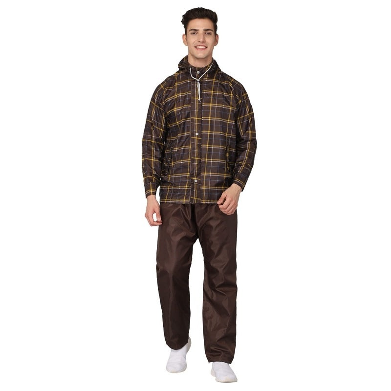 Men's Raincoat - Waterproof, Reversible, Reflective | Set of Top & Bottom | XL | Navy Blue