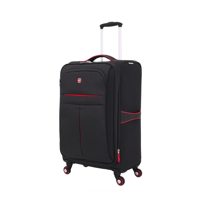 SWISSGEAR 6593 Medium Checked Spinner in Black/Red