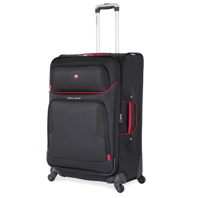 SWISSGEAR 7317 Large Checked Spinner in Black/Red