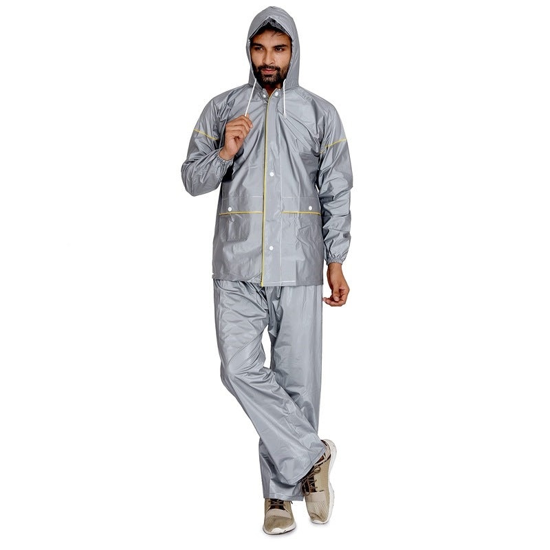 The Clownfish Unisex Raincoat - Waterproof, Lightweight, Durable | 2XL | Samson Grey