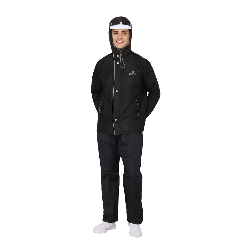 THE CLOWNFISH Viner Pro Series Reversible Waterproof Double Layer Men's Raincoat (Brown, 3XL-Size)