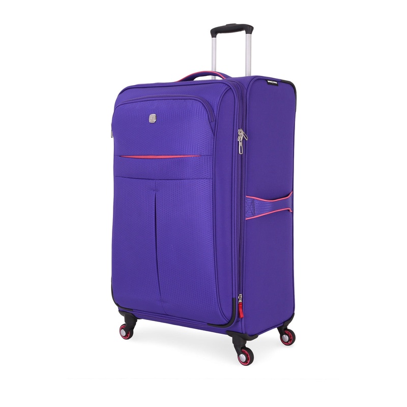 SWISSGEAR 6593 Large Checked Spinner in Purple/Pink