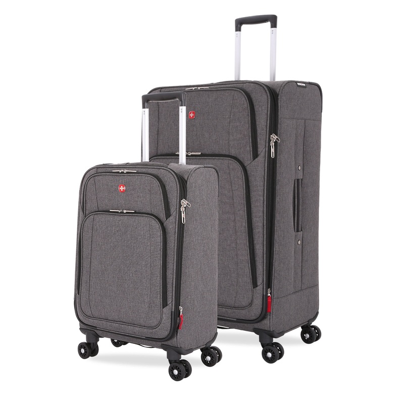 SWISSGEAR 7738 2-Piece Spinner Set in Grey/Black
