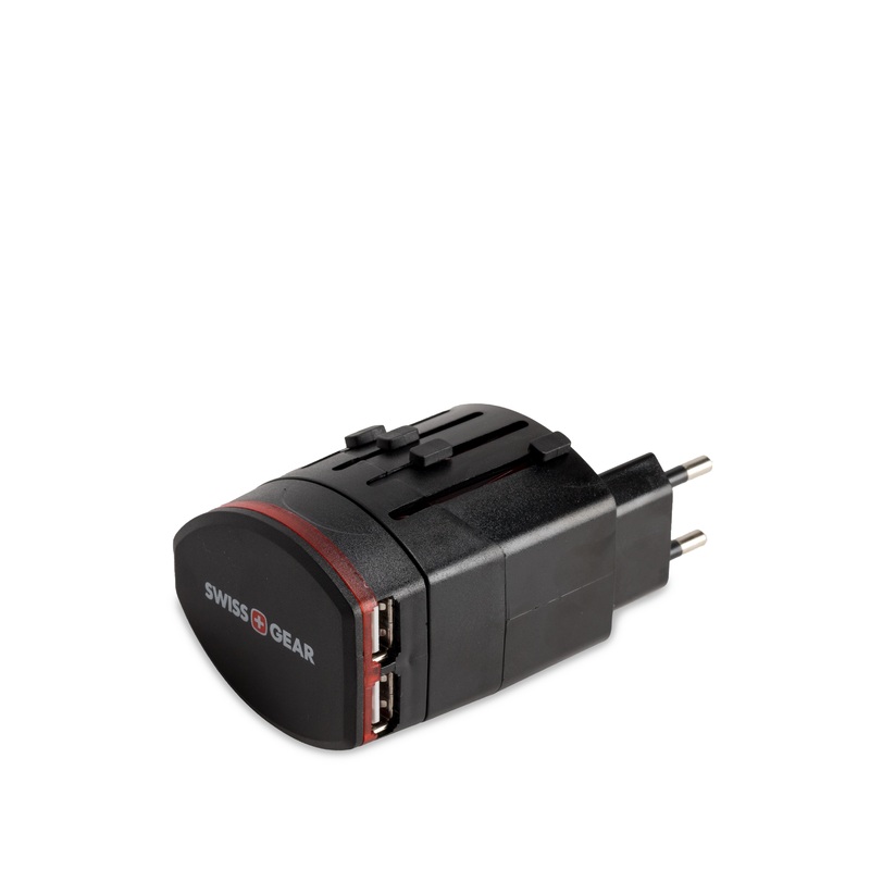 SWISSGEAR Worldwide USB Travel Adapter in Black