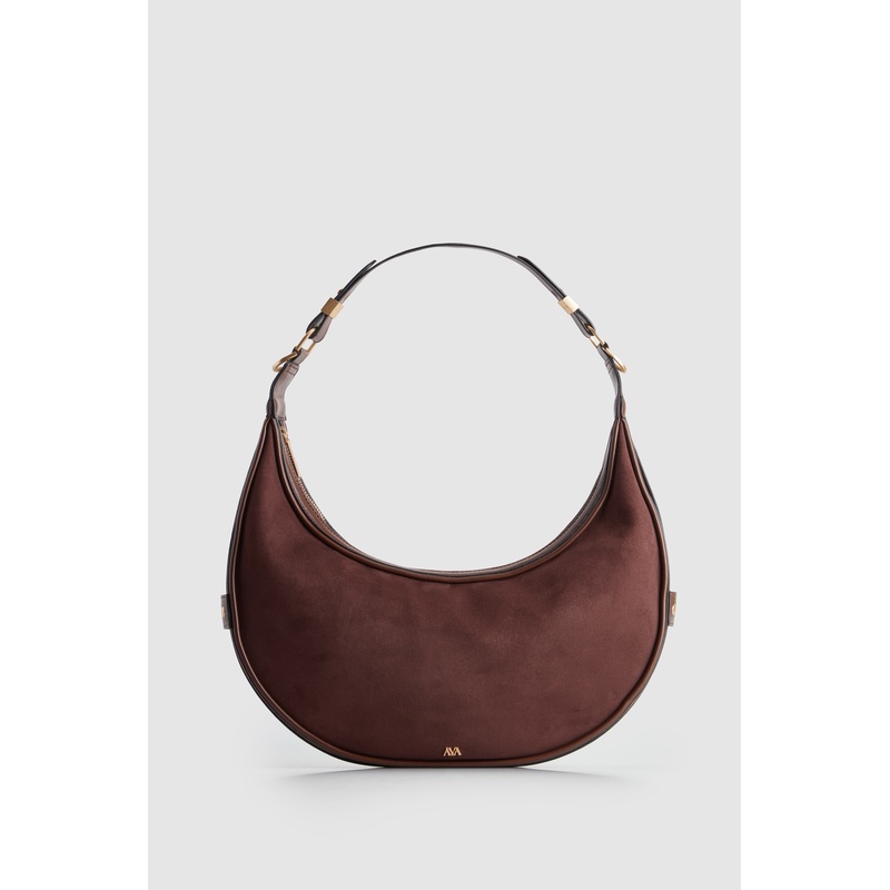 Iris Vegan Suede Crescent Bag