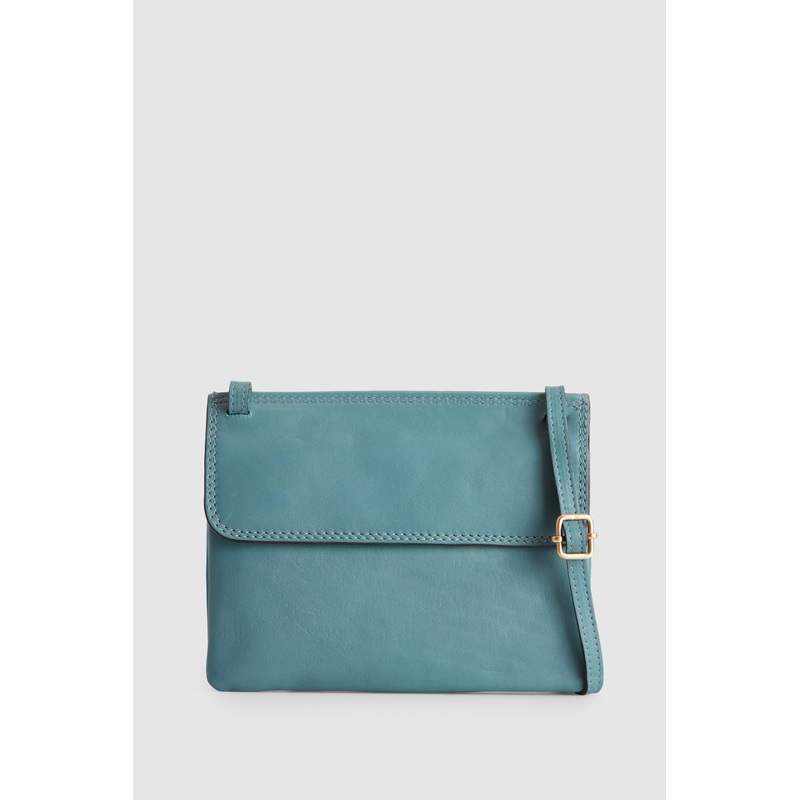 Maya Leather Double Flap Crossbody