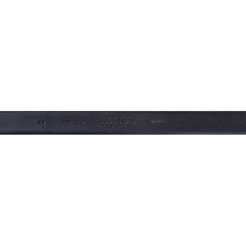 Collection Men's Grained Leather Medusa Logo Buckle Belt