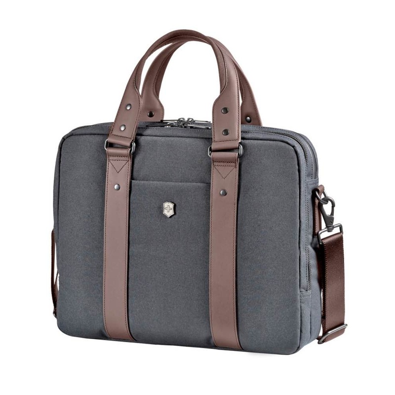 Victorinox Architecture Bodmer - Dual Compartment Laptop Briefcase Grey/Brown