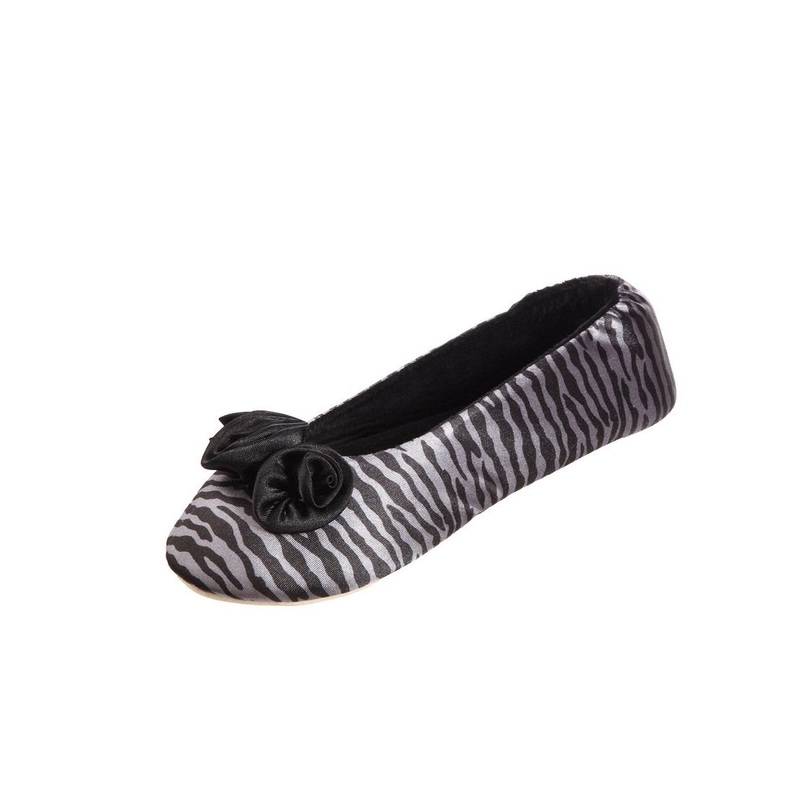 Isotoner Women's Rosette Satin Ballerina Slipper