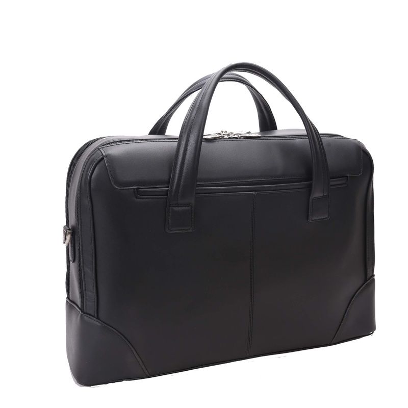 R Series Harpswell 17" Leather Dual Compartment Laptop Briefcase