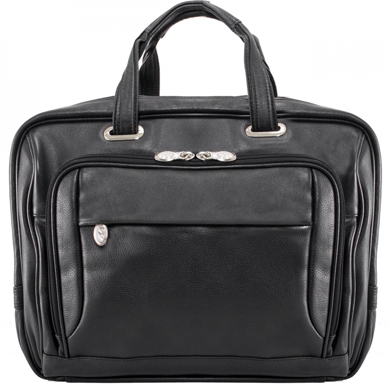 West Loop 15.6" Leather Expandable Double Compartment Briefcase