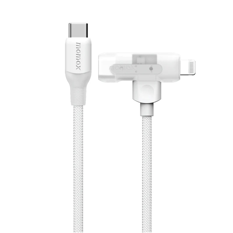 Momax 1-Link Duo | 2-in-1 USB-C to USB-C + Lightning Charging + Data Transfer Braided Cable 1.5m 60W