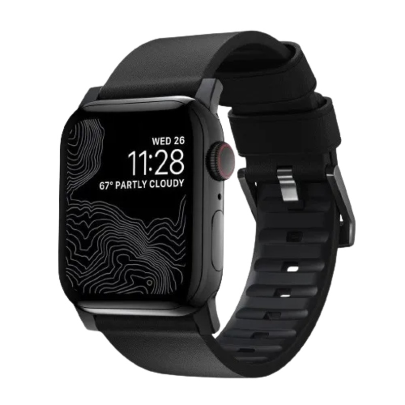 Nomad Modern Active Strap Pro for All Apple Watch Series ( 44mm / 42 mm) - Black Strap + Black Hardware
