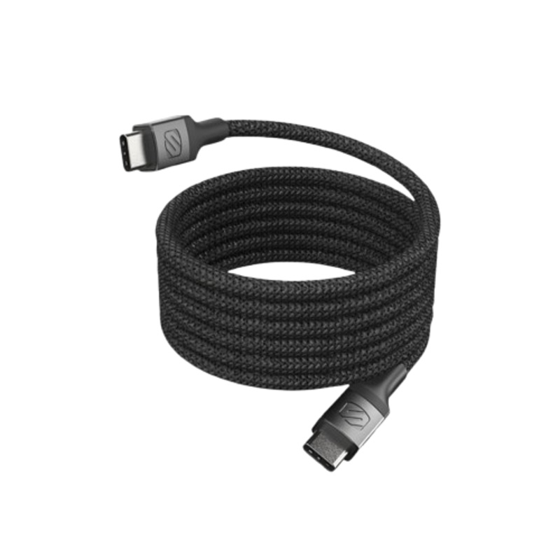 Scosche Strikeline Magnetic USB-C to USB-C Braided Magnetic Cable 0.9m - Black